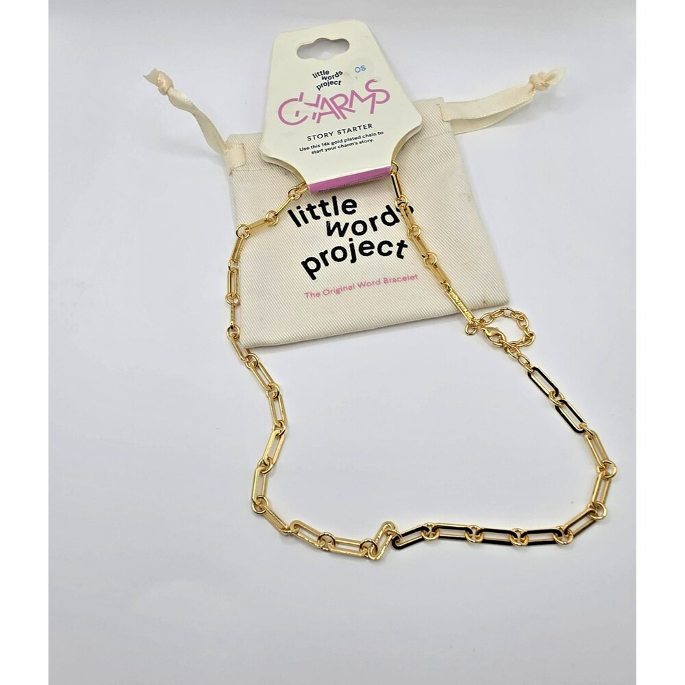 Little Words Project 14 k Gold Plated  Link Chain Necklace Lobster Closure Metal